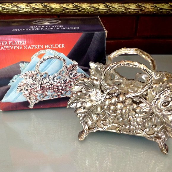 Grapevine Silverplated Napkin Holder - Picture 3 of 5